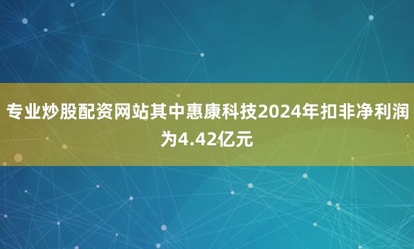 专业炒股配资网站其中惠康科技2024年扣非净利润为4.42亿元